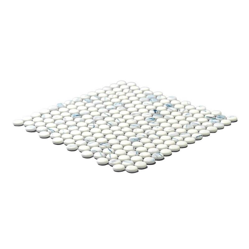 The Tile Life Eterna Penny 12x12 Round Glass Mosaic Floor, Wall & Backsplash Tile