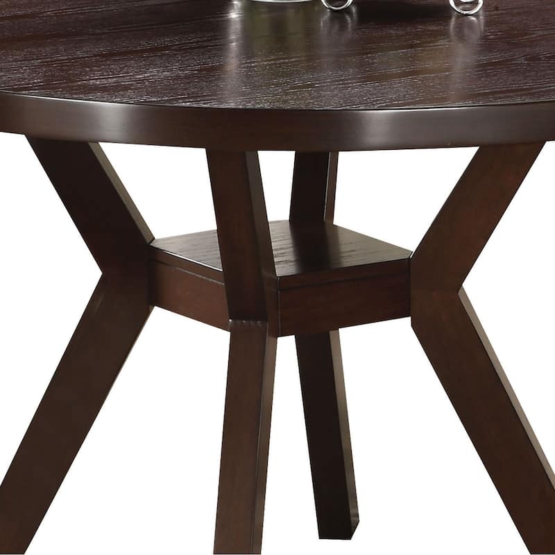 Joelle Espresso Dining Table with Shelf
