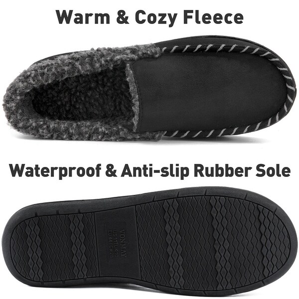 mens house shoes with rubber soles