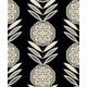 preview thumbnail 1 of 10, Seabrook Designs Belle Floral Stripe Non-Woven Unpasted Wallpaper 20.9 in. W x 33 ft. L - Black Tie & Metallic Gold