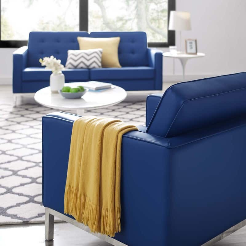 Loft Tufted Vegan Leather Armchair