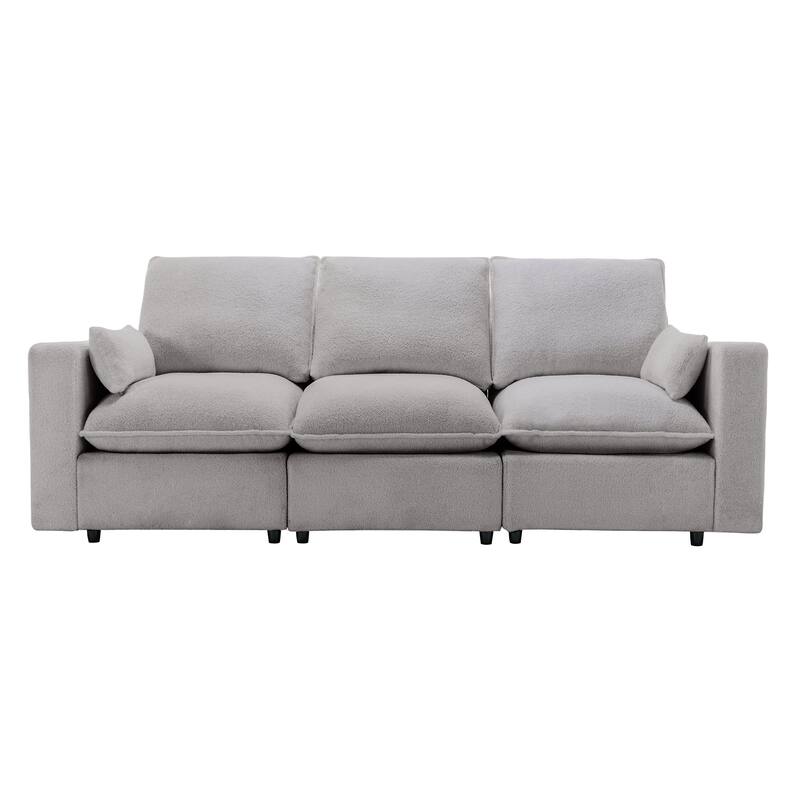 3 Seat Sofa with Removable Back and Seat Cushions and 2 pillows Bed