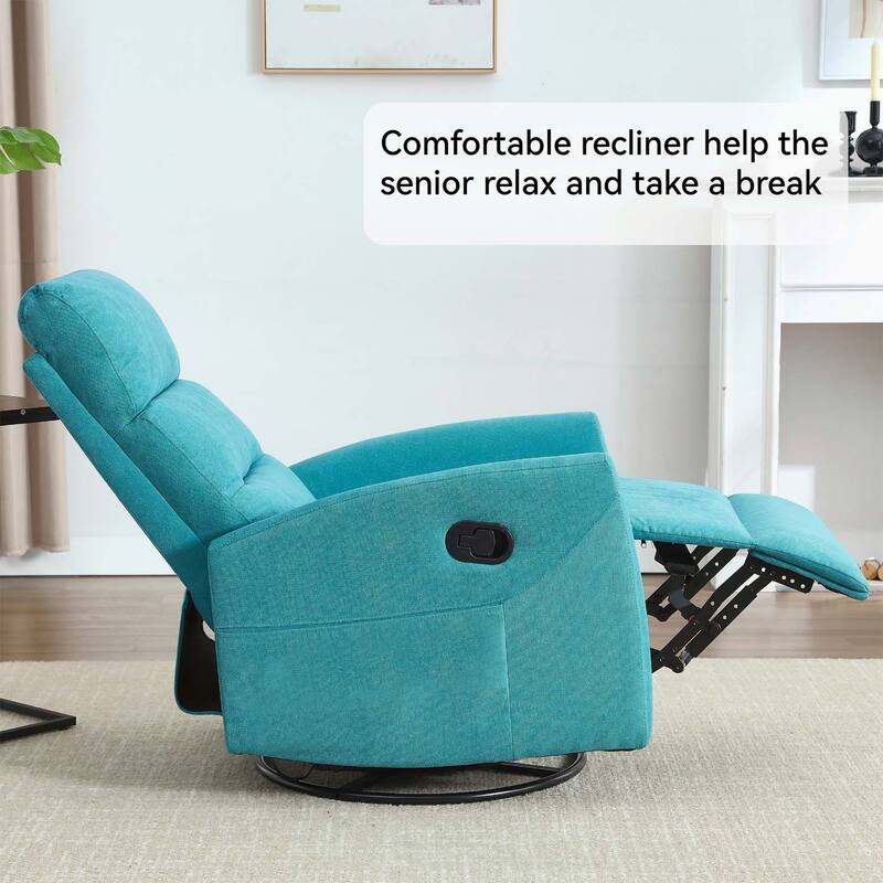 Manual Recliner Chair with Rocker and Swivel,for Living Room Comfort and Relaxation