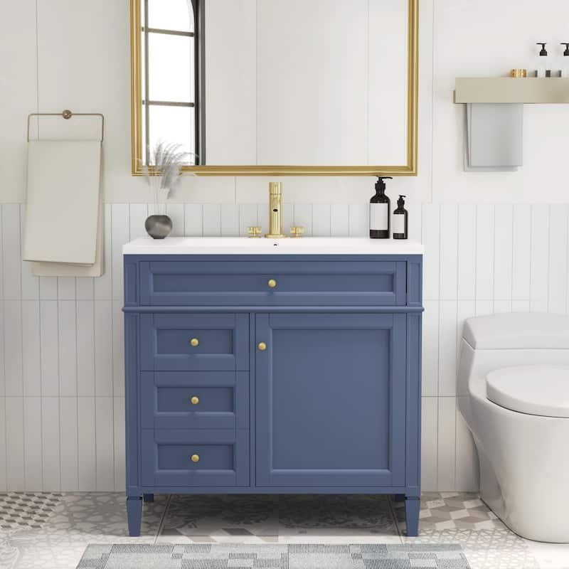 36''Modern Bathroom Vanity with Top Sink