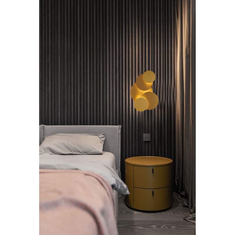 3-Light Brass LED Wall Sconce