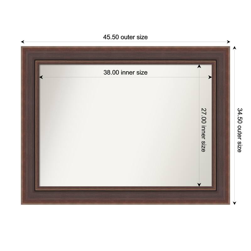 Moab Brown Bronze Non-Beveled Framed Wall Mirror - Moab Brown Bronze - 46 x 35 in