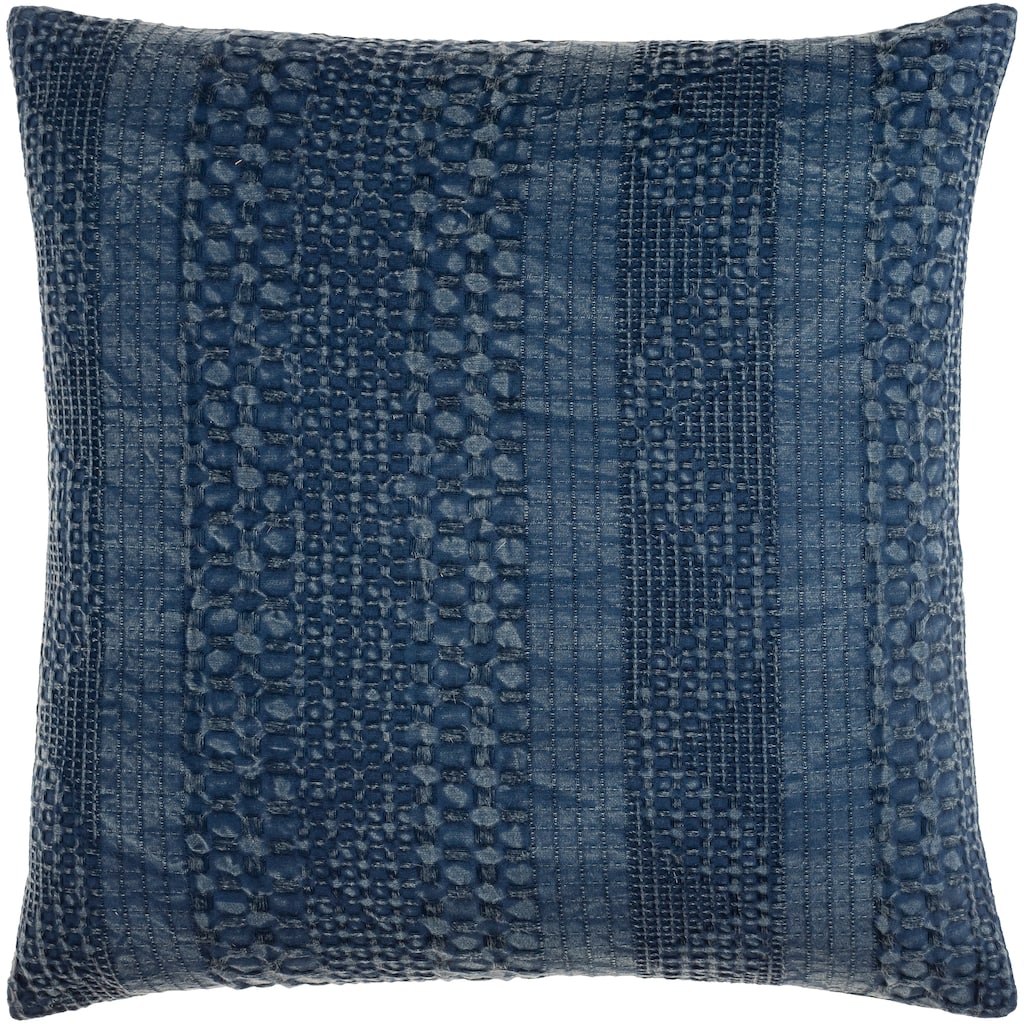 Livabliss Beth Waffle Washed Cotton Solid Color Throw Pillow.