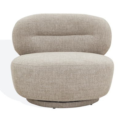 SAFAVIEH Couture Oliviangela Swivel Upholstered Lounge Chair - 35"W x 33"D x 28"H