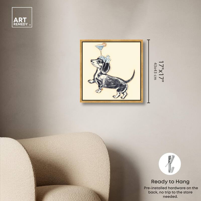 Martini Pup I Canvas by Art Remedy