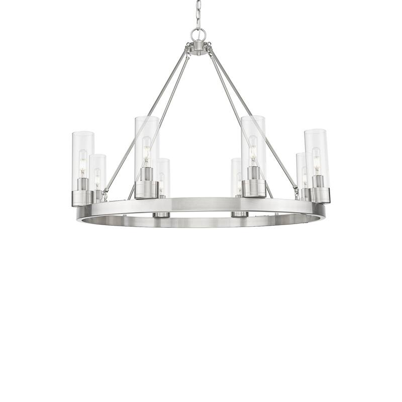 Innovations Lighting 617-8CR-28-36-8 Boreas Chandelier Boreas 8 Light - Satin Nickel / Clear