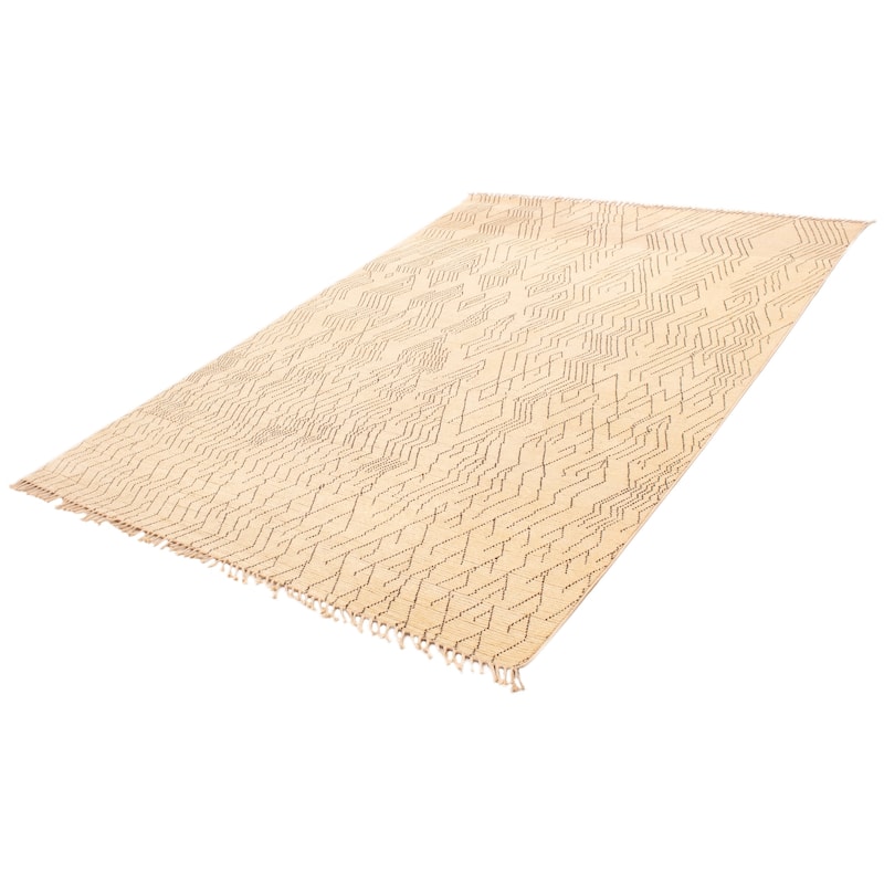 ECARPETGALLERY Hand-knotted Pak Finest Marrakesh Cream Wool Rug - 8'10 x 12'4