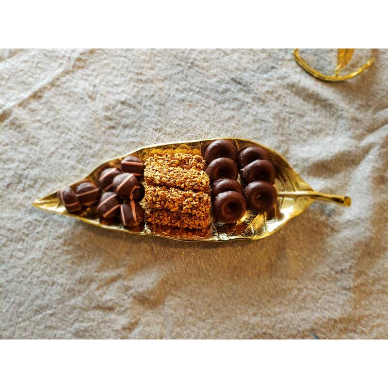Alice Pazkus 14.5"L Gold Leaf Dish