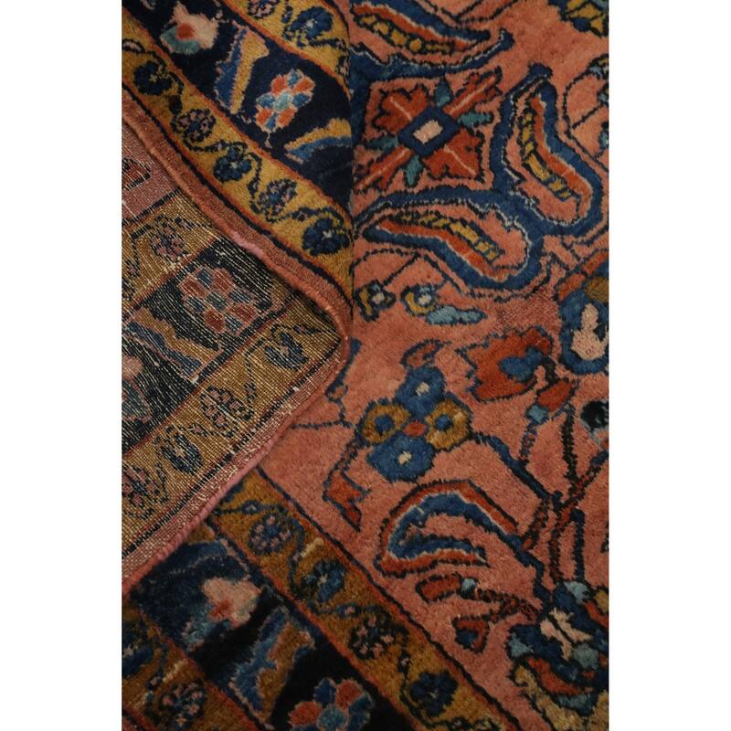 Hand Knotted Oriental 100% Wool Carpet Traditional Floral Coral Lilian Area Rug - 4' 8'' X 3' 5''