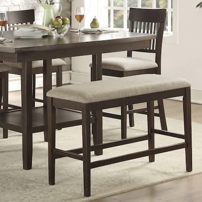 Dark Brown Finish Counter Height Bench 1pc