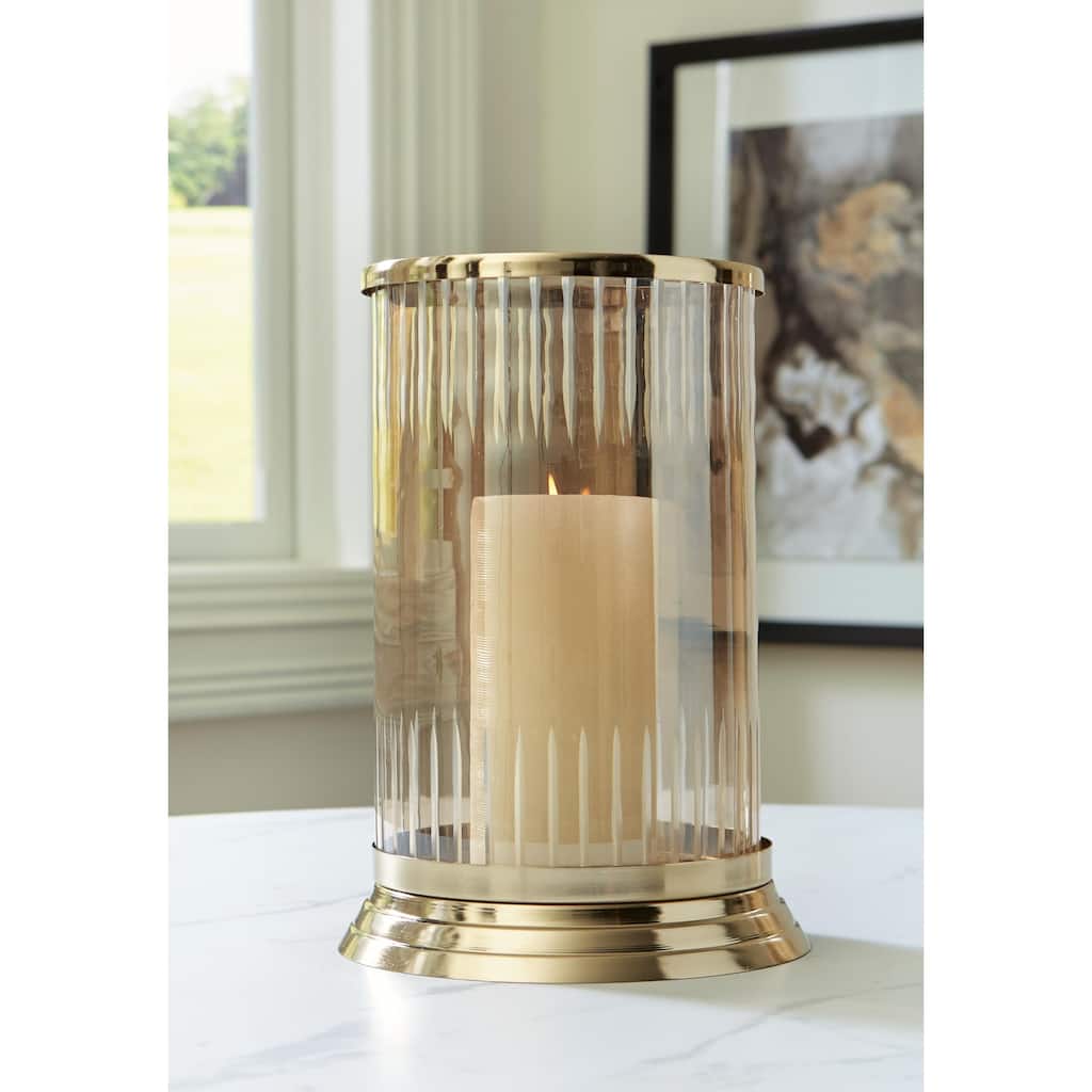 Signature Design by Ashley Aavinson Brown/Gold Candle Holder