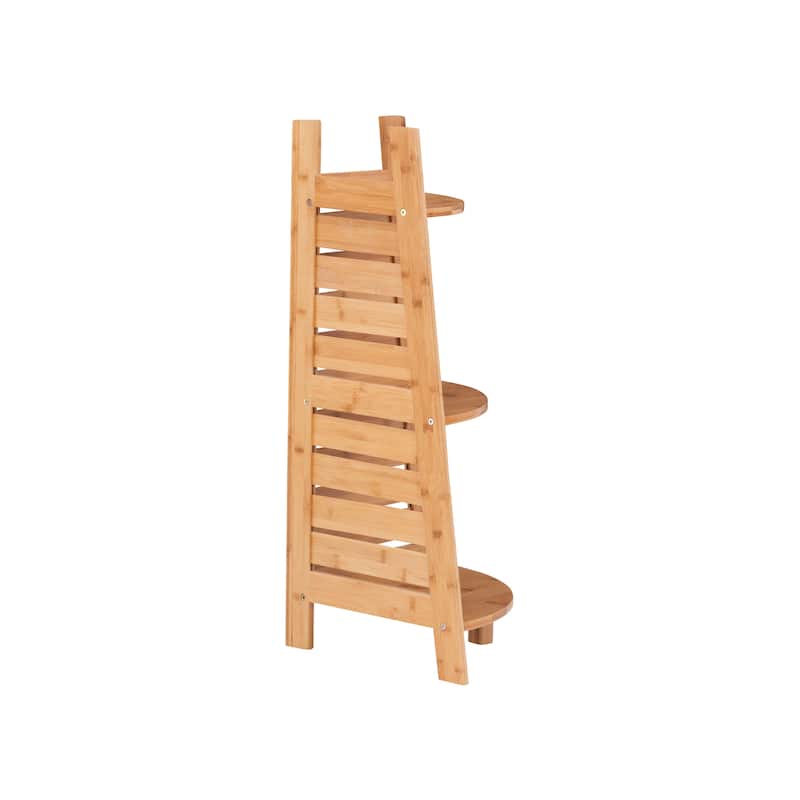 Linon Bracken Bamboo Corner Shelf