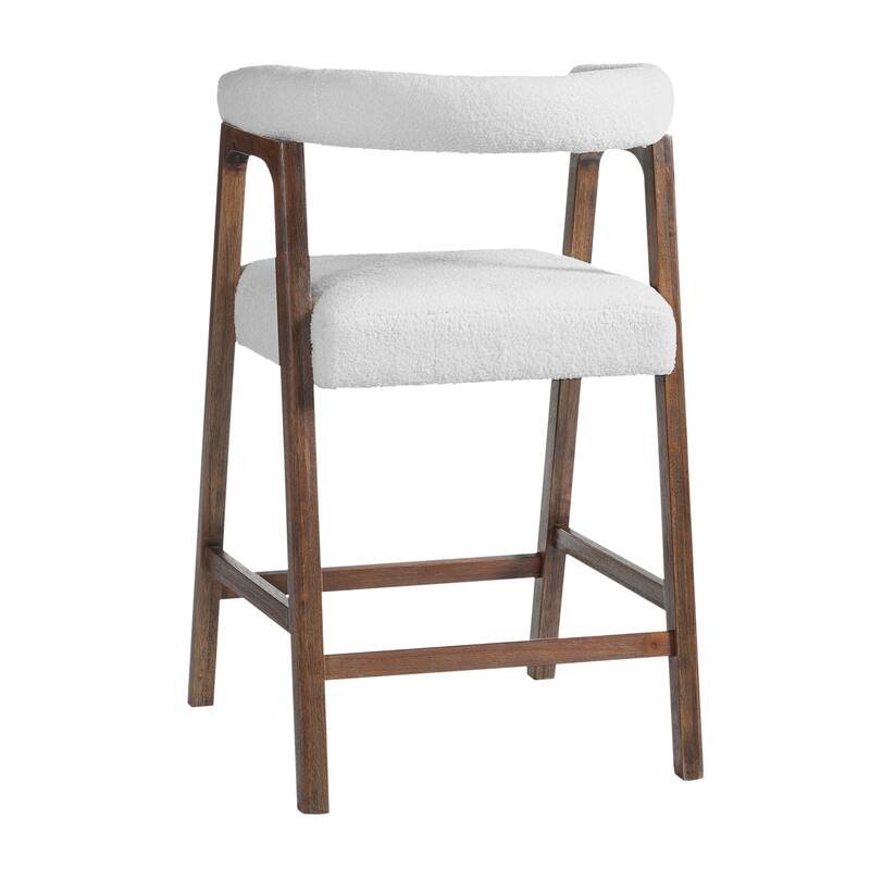 Christopher Knight Home - Modern Upholstered Wooden Counter Stools - 26" Seat Height Bar Stools with Back, Set of 2