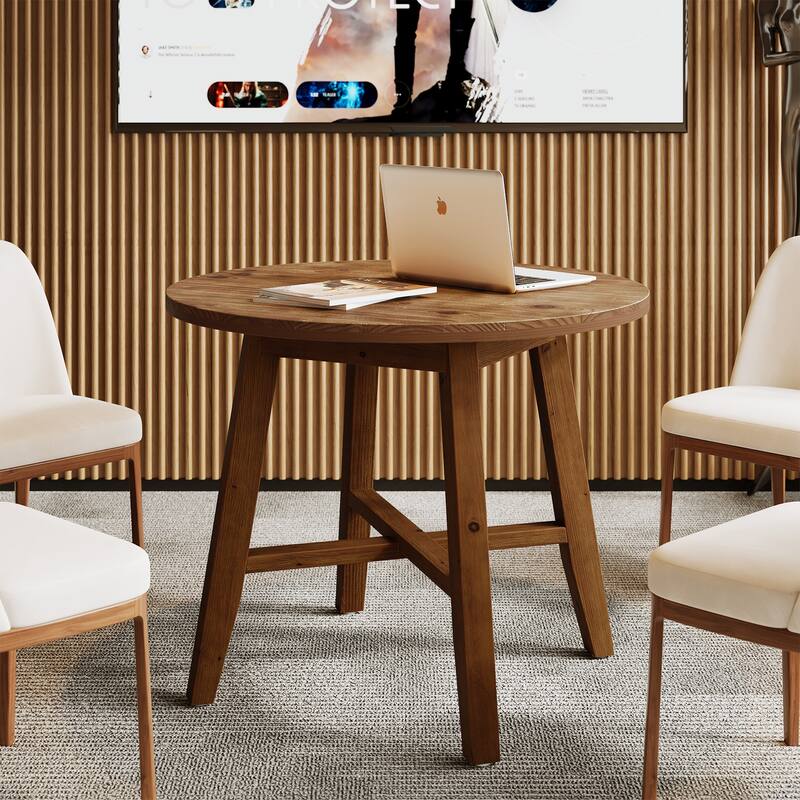 Solid Wood Conference Table, Office Meeting Table, Discussion Table Collaboration Desk