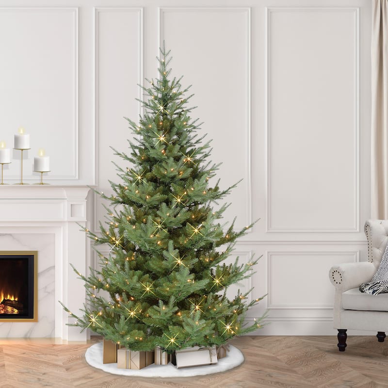 Puleo International 6.5 ft. Pre-Lit Hillside Spruce Artificial Tree with 300 Warm White LED Lights