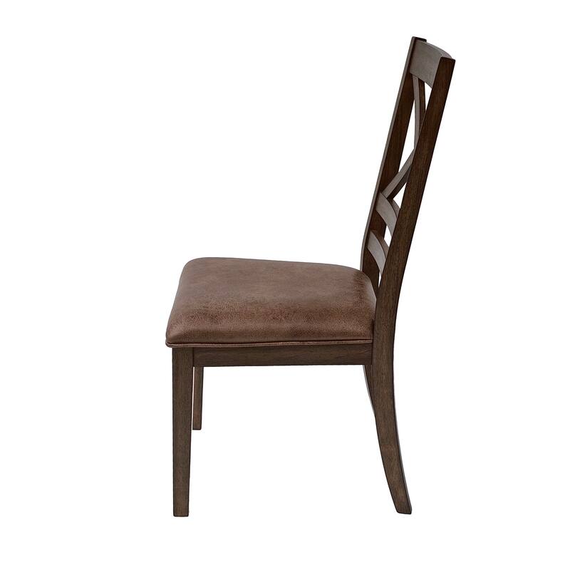 Amara Rubberwood Upholstered Cross back Dining Chairs (set of 2) by Christopher Knight Home