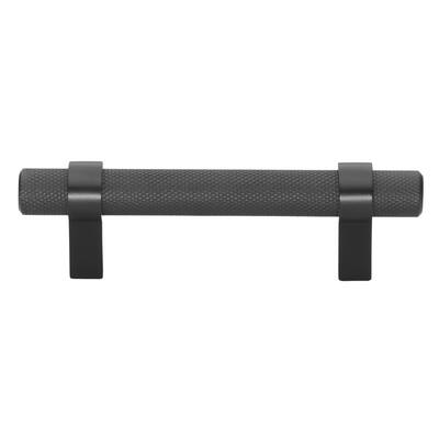 3 in Screw Center Brass Gold Solid Steel Bar Pull Cabinet Handle Pull (Pack of 25) - Matte Black