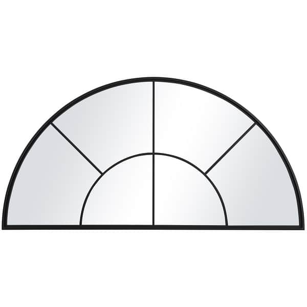 slide 2 of 7, Uttermost Rousseau Iron Window Arch Mirror