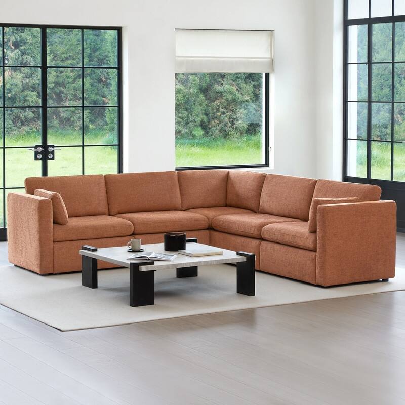 Spruce & Spring Mia Oversized Modular Sectional Fabric Sofa Set
