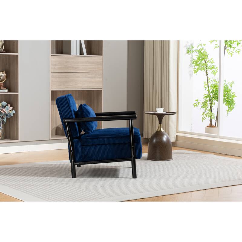 Storage Chair,Mid Century Modern Accent Chair with Wood Frame, Upholstered Living Room Chairs with Waist Cushion