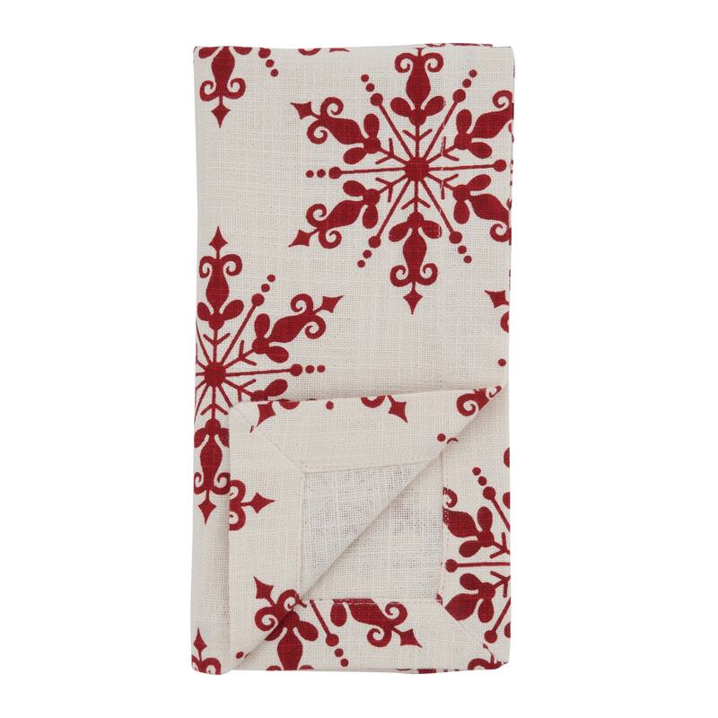 Table Napkins With Snowflake Design (Set of 4)