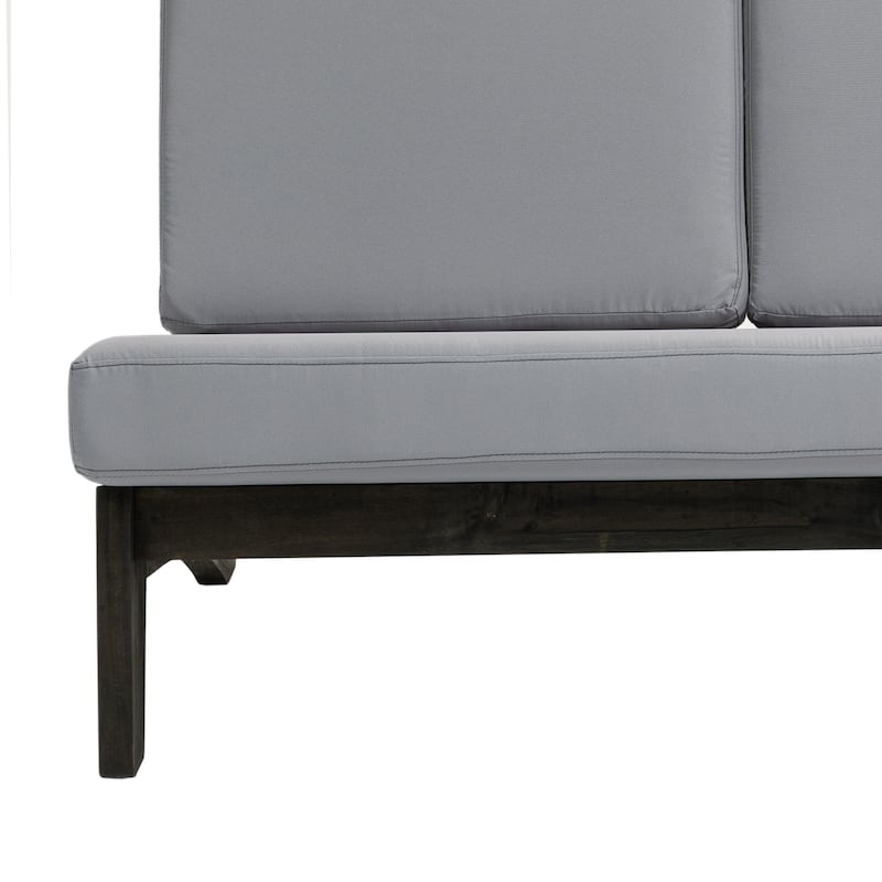 Sectional Wood Furniture 2 Seat Armless Patio Sofa