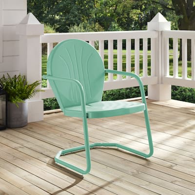 Crosley Griffith Metal Chair In Aqua