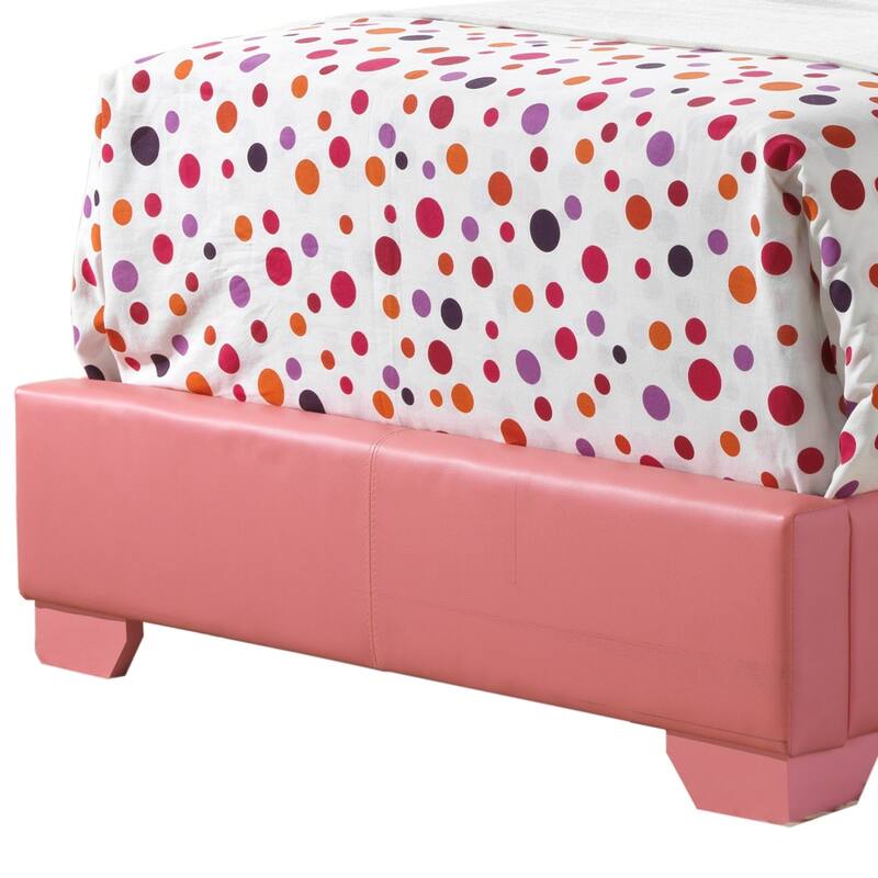 Casual Twin Bed in Pink with Quick Assembly