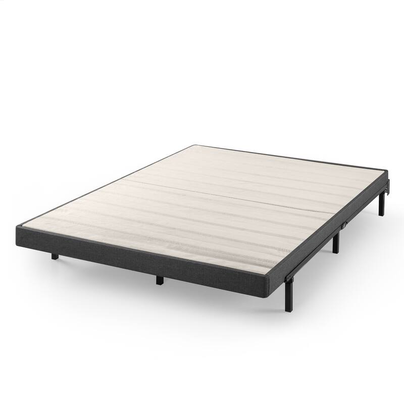 Priage by ZINUS Upholstered Metal and Wood Box Spring, 4 Inch Mattress Foundation