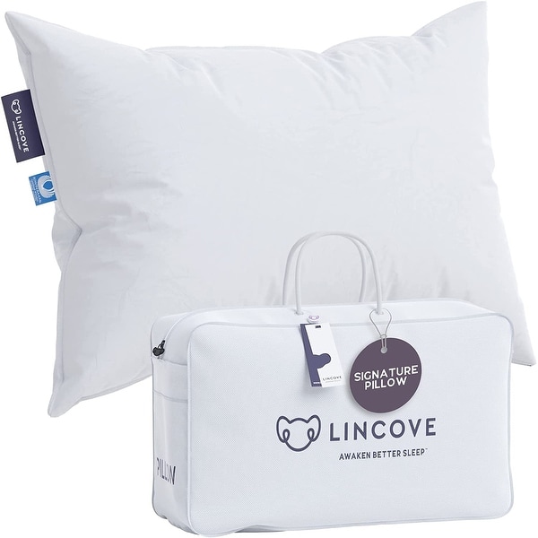 slide 2 of 18, Lincove Signature Hutterite Canadian Down Pillow - 800 fill power, Made in Canada Firm - Queen - Single