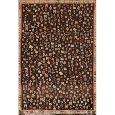 Vegetable Dye Sirjan Persian Vintage Area Rug Hand-Knotted Wool Carpet - 3'4"x 5'2"