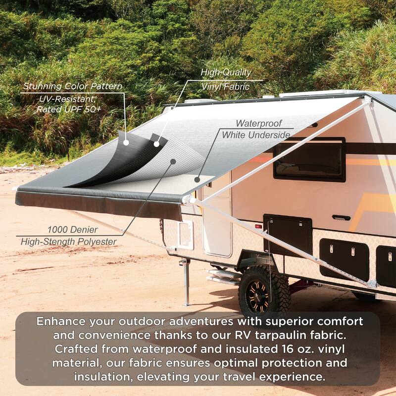 ALEKO Retractable 20 X 8 ft RV Awning or Patio Canopy Black Fade