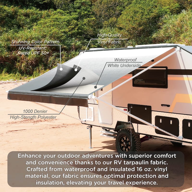 ALEKO Waterproof Retractable 16'X8' RV or Home Patio Canopy Awning