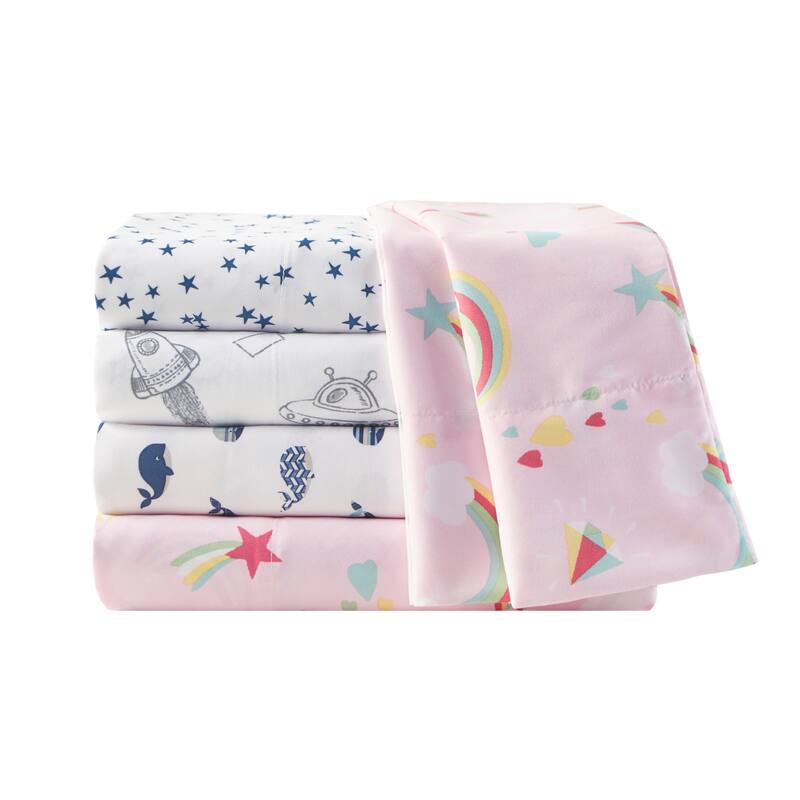 Intelligent Design Printed Microfiber Bed Sheet Set
