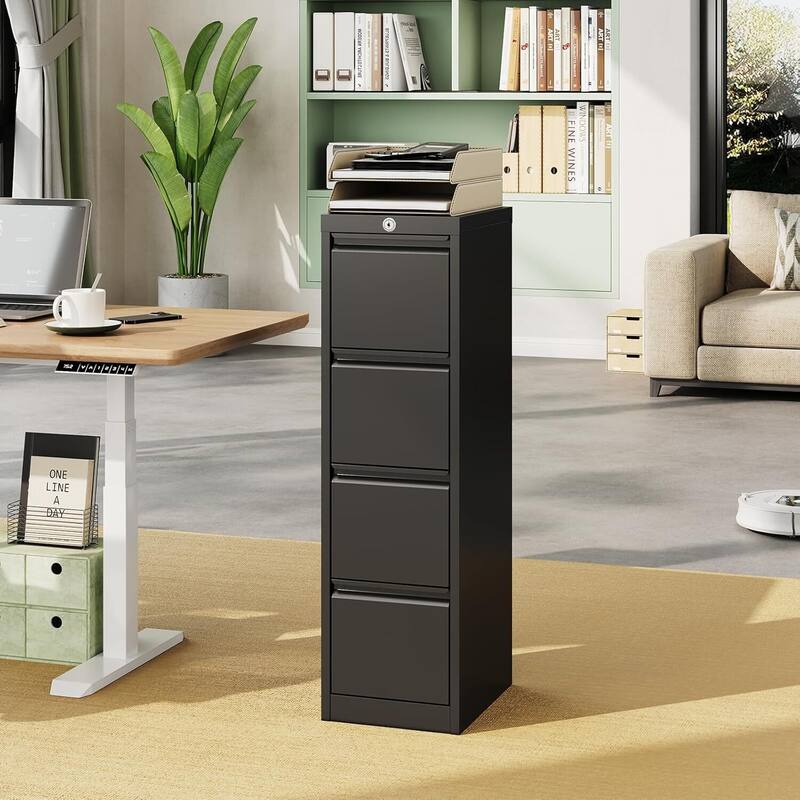 4-Drawer File Storage Cabinet with Lock for Home Office - N/A