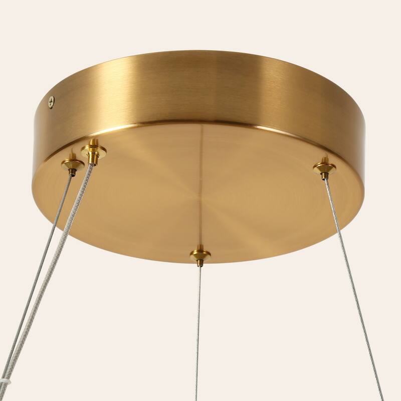 Modern 1-Light LED Crystal Drum Chandelier Glam Gold Ceiling Lights for Dining Room - D 26" x H 65.7" Max