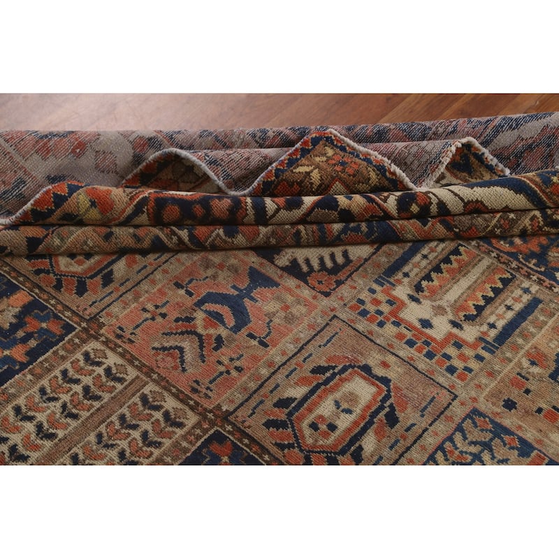 Bakhtiari Persian Vintage Rug Handmade Geometric Wool Carpet - 7'1"x 10'2"