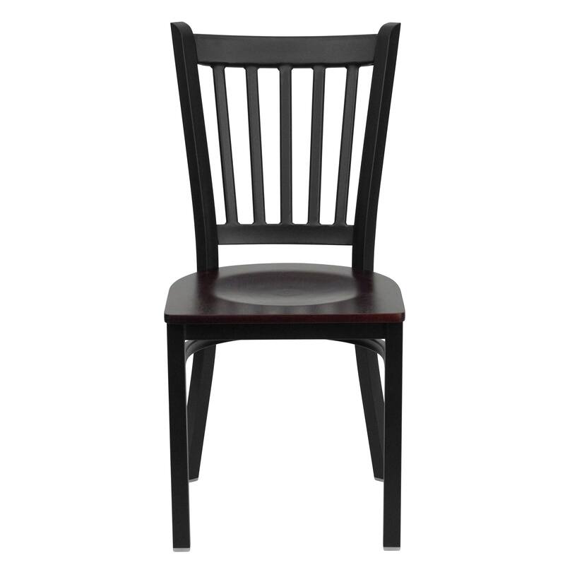 2 Pack Vertical Back Metal Restaurant Chair - 17"W x 20.25"D x 34.25"H