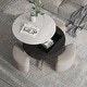 preview thumbnail 11 of 17, 31.5'' Modern Round Lift-Top Coffee Table Set with Storage & 3 Ottomans black&white