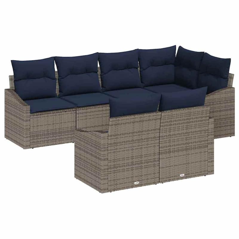 vidaXL 7 Piece Garden Sofa Set with Cushions - 91.9×48.6×27.2