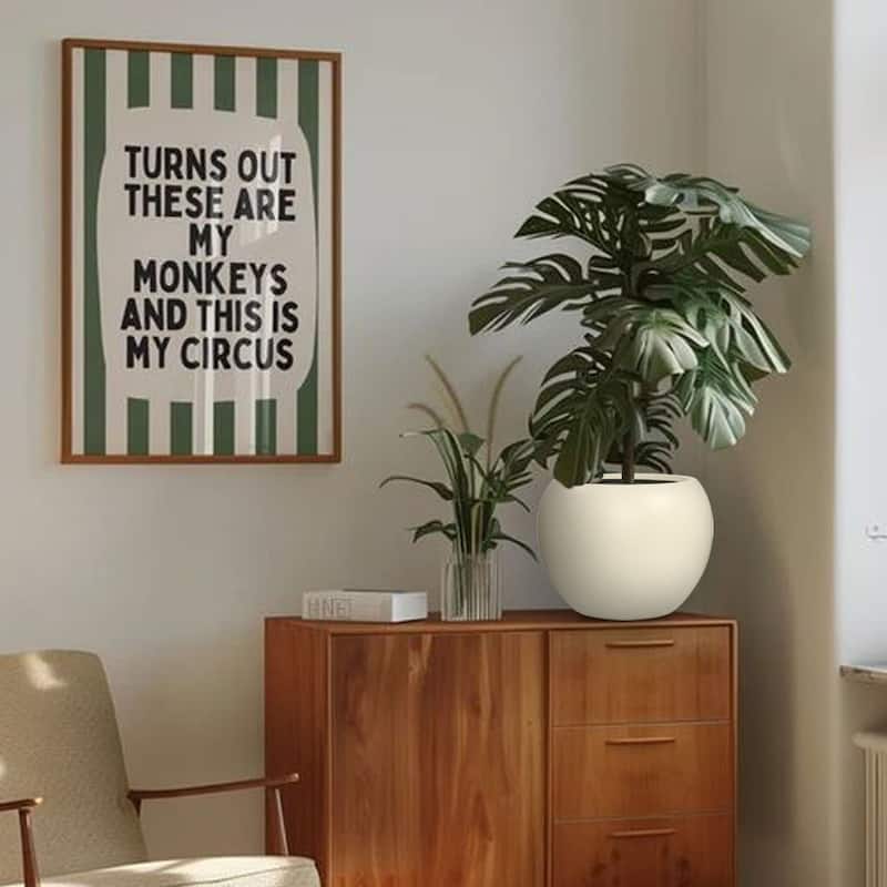 DreamPatio Riverside Fiberstone Composite Ball Planter for Indoor/Outdoor - Smooth Automotive 2K Coating