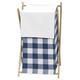 Navy Buffalo Plaid Check Collection Laundry Hamper - Blue and White Woodland Rustic Country Farmhouse Lumberjack