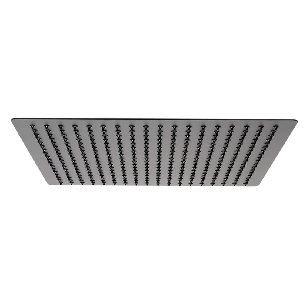 Matte Black Stainless Steel 16" Square Ultra-Thin Rain Shower Head