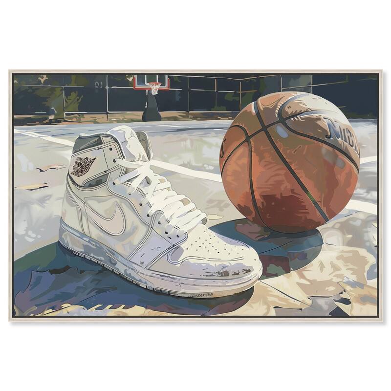 Washed Out Court Canvas by Art Remedy - Silver - 30" x 20"