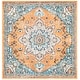 preview thumbnail 55 of 109, SAFAVIEH Madison Diederike Boho Medallion Distressed Rug 3' x 3' Square - Orange/Teal