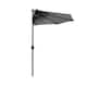 9' Sutton Half Round All-Weather Crank Patio Umbrella - Grey